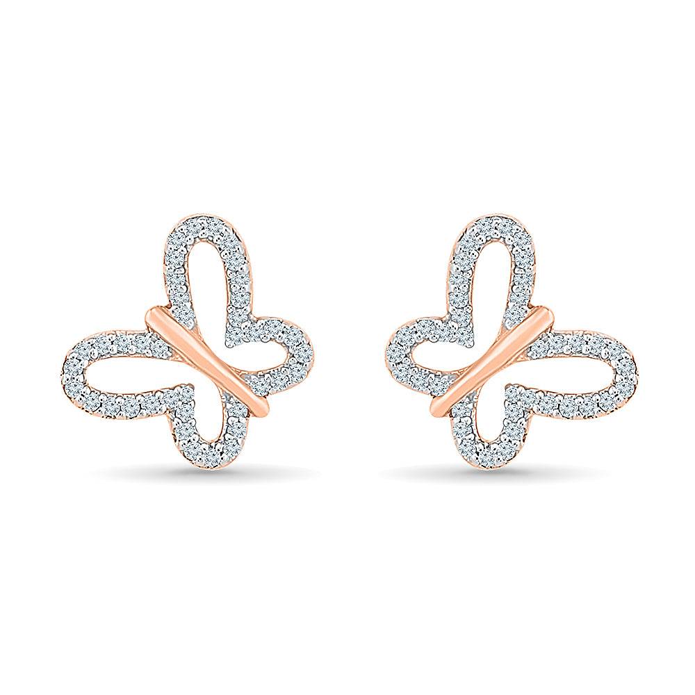 Butterfly Shape Diamond Stud Earrings - Jewelry by Johan