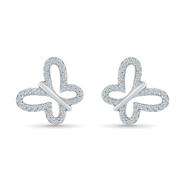 Butterfly Shape Diamond Stud Earrings - Jewelry by Johan
