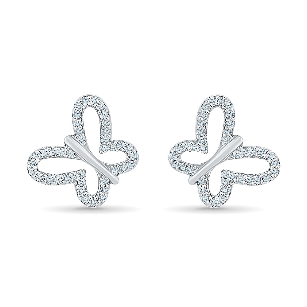 Butterfly Shape Diamond Stud Earrings - Jewelry by Johan