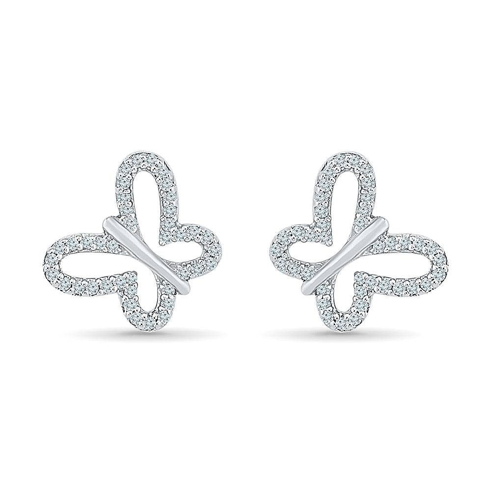 Butterfly Shape Diamond Stud Earrings - Jewelry by Johan