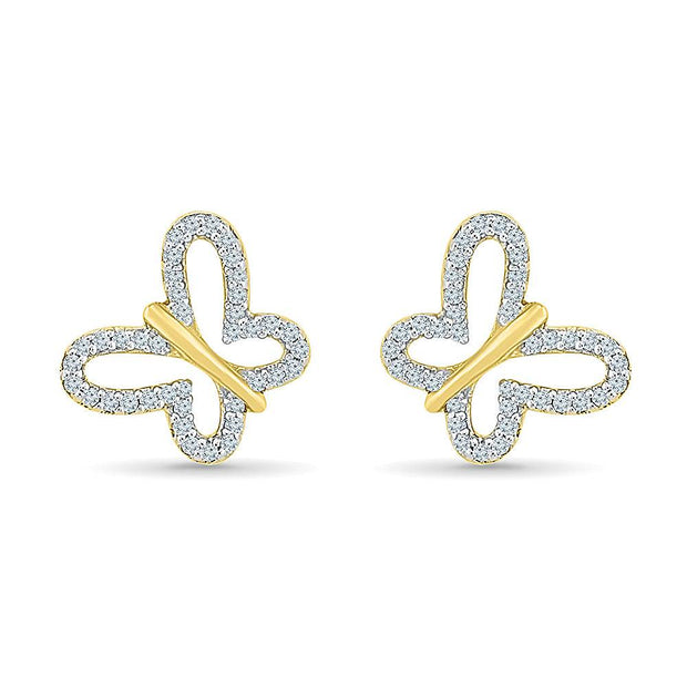 Butterfly Shape Diamond Stud Earrings - Jewelry by Johan