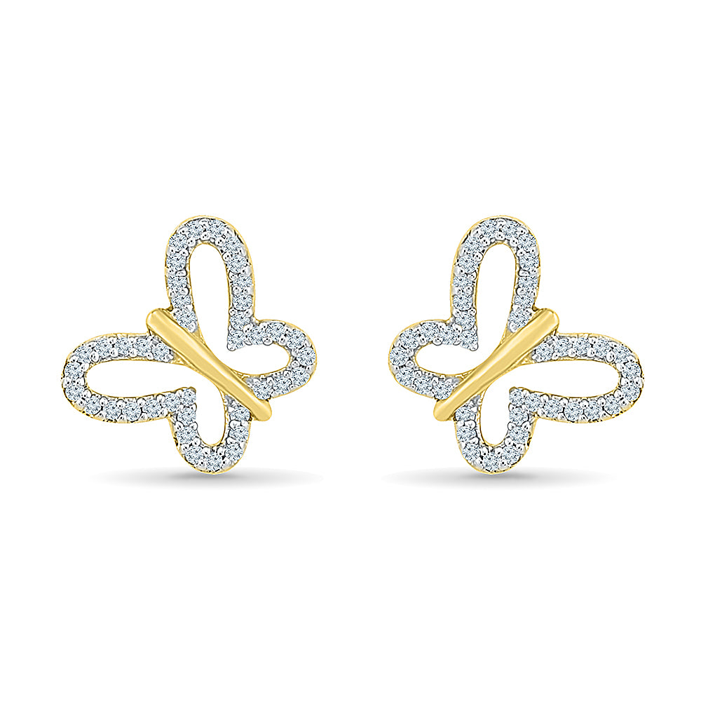 Butterfly Shape Diamond Stud Earrings - Jewelry by Johan