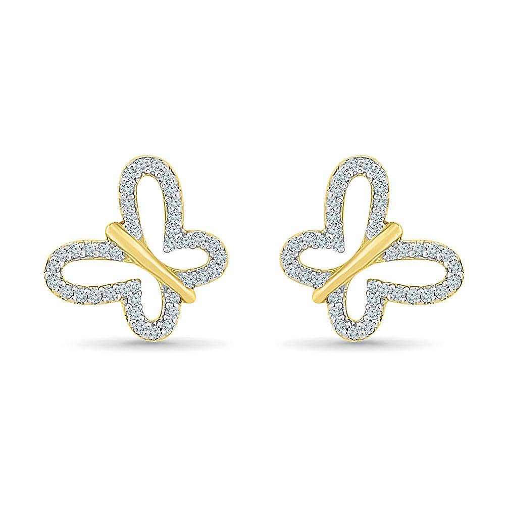Butterfly Shape Diamond Stud Earrings - Jewelry by Johan