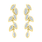 Dangle Leaf Earrings with Diamond Accents - Jewelry by Johan