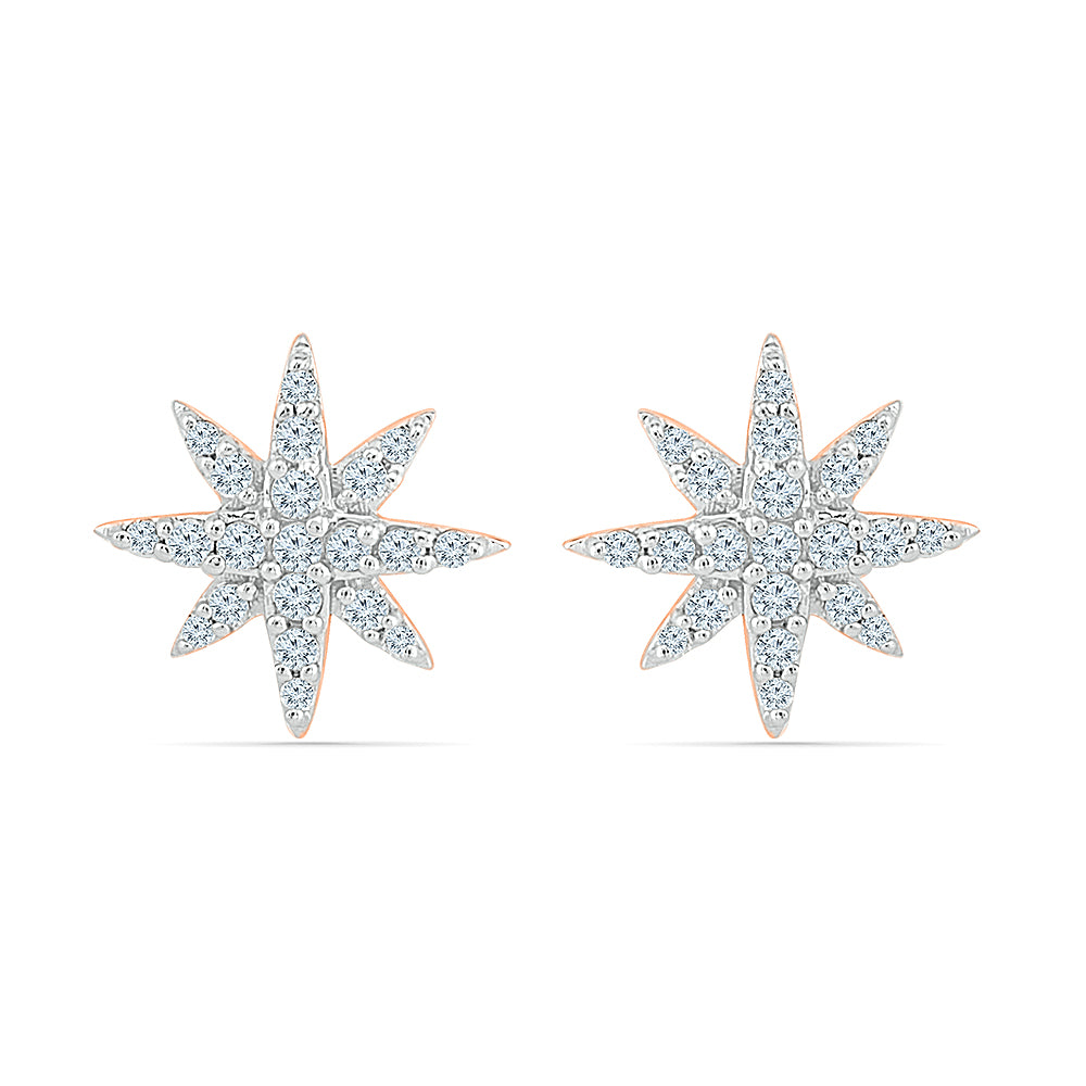 Diamond Cluster Earrings with Star Shape - Jewelry by Johan