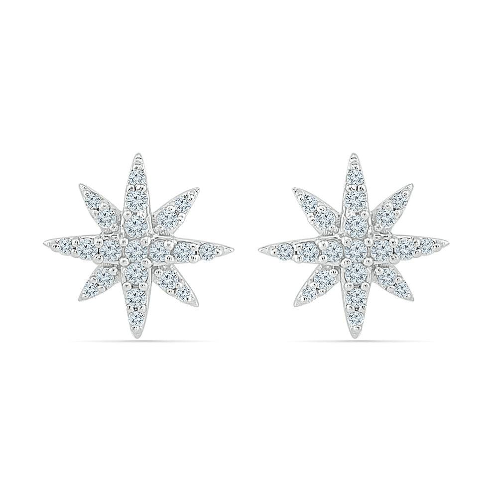 Diamond Cluster Earrings with Star Shape - Jewelry by Johan