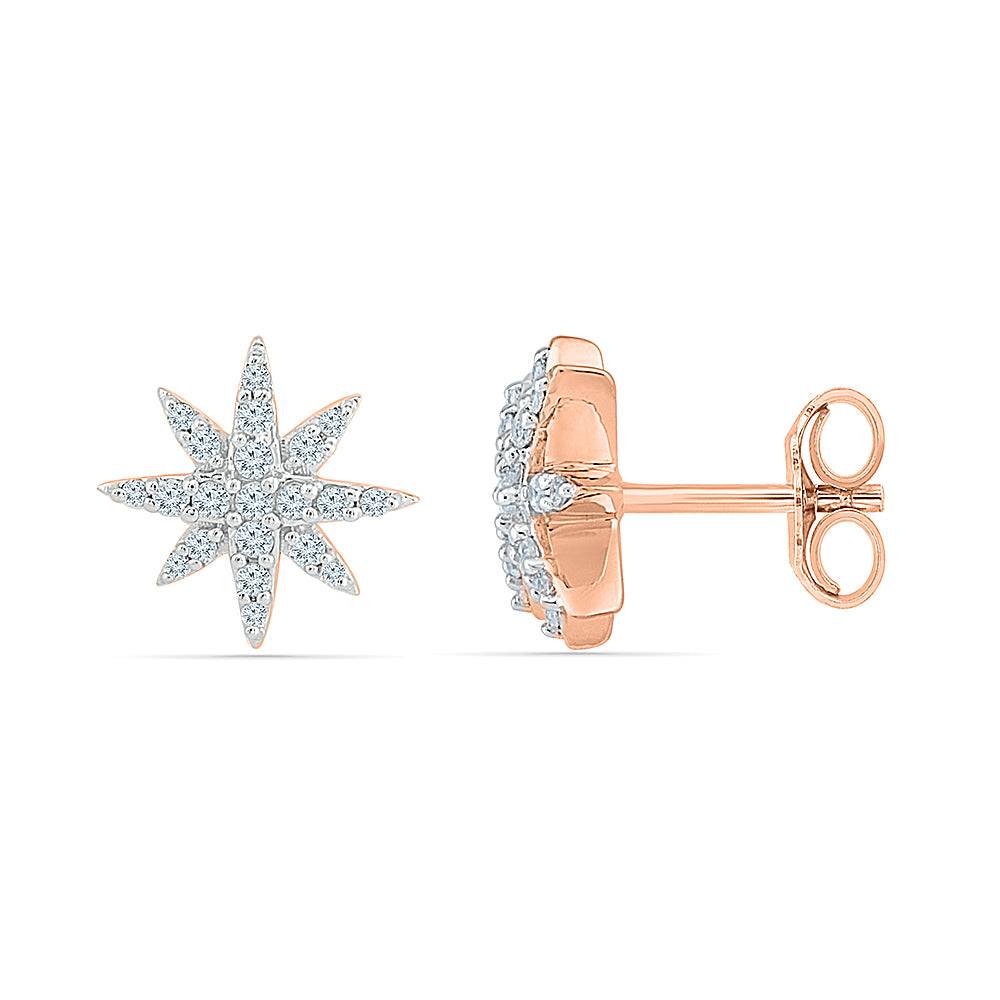 Diamond Cluster Earrings with Star Shape - Jewelry by Johan