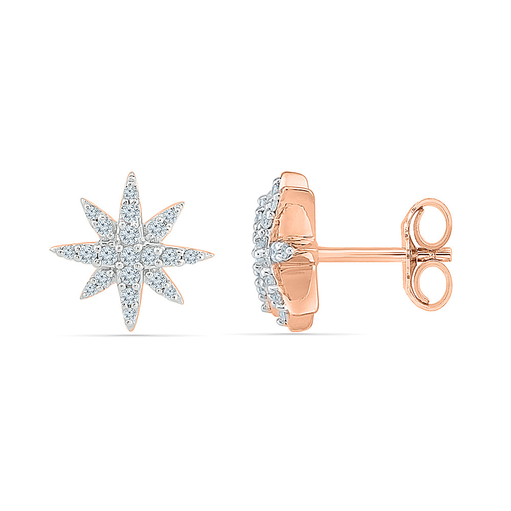 Diamond Cluster Earrings with Star Shape - Jewelry by Johan