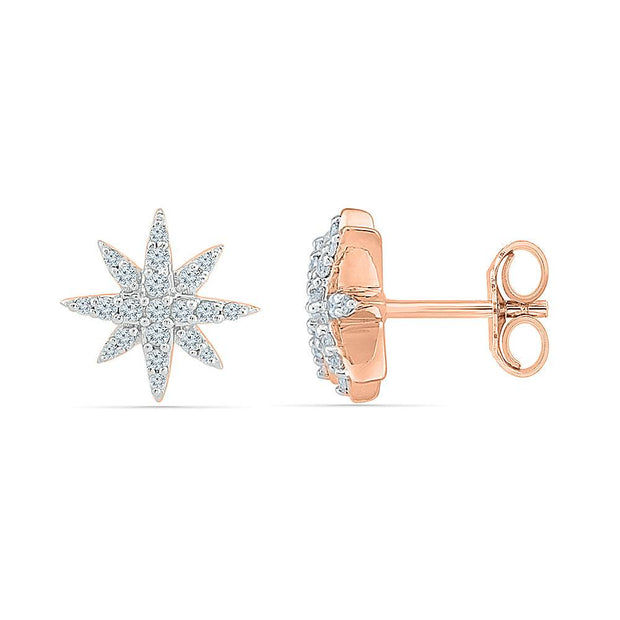 Diamond Cluster Earrings with Star Shape - Jewelry by Johan