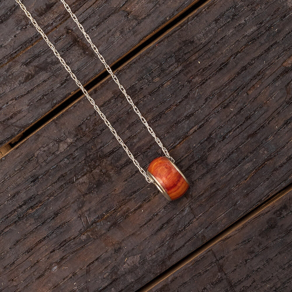Tulipwood Charm Bead Necklace in Sterling Silver-RS10550 In Stock - Jewelry by Johan
