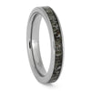 Women's Wedding Band With Deer Antler Inlay