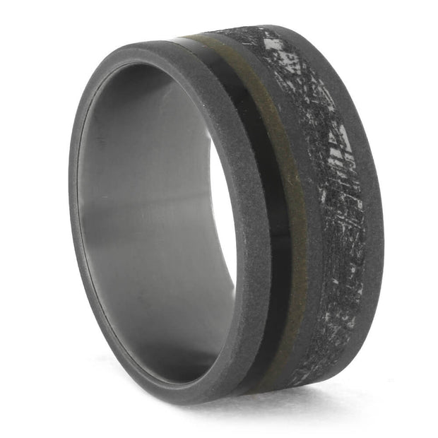 Faux Meteorite Wedding Band