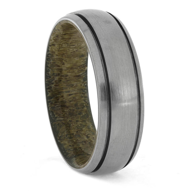 Deer Antler Wedding Band for Men