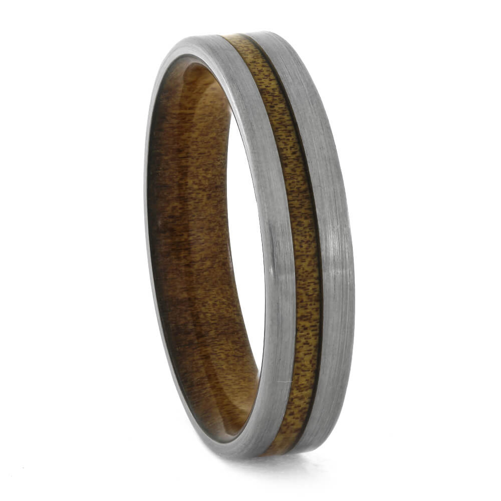 Kauri Wood Ring in Titanium