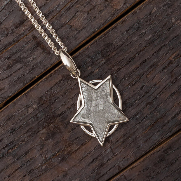 30" Muonionalusta Meteorite Star Necklace, In Stock-RSSB006 - Jewelry by Johan