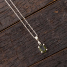 Faceted Moldavite Necklace in Sterling Silver, In Stock-RSSB012 - Jewelry by Johan