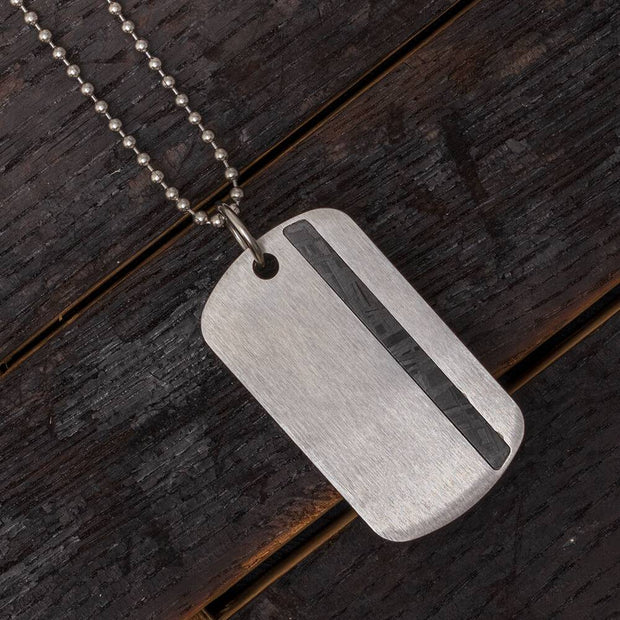 Muonionalusta Meteorite Dog Tag with Chain