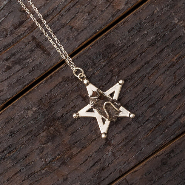 18" Star Necklace With Campo Del Cielo Meteorite, In Stock-RSSB791 - Jewelry by Johan