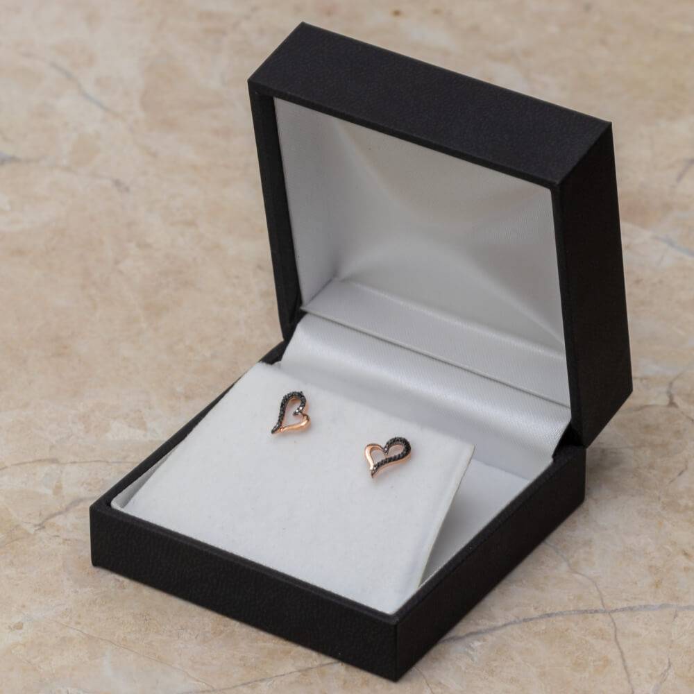 Rose Gold Heart Earrings