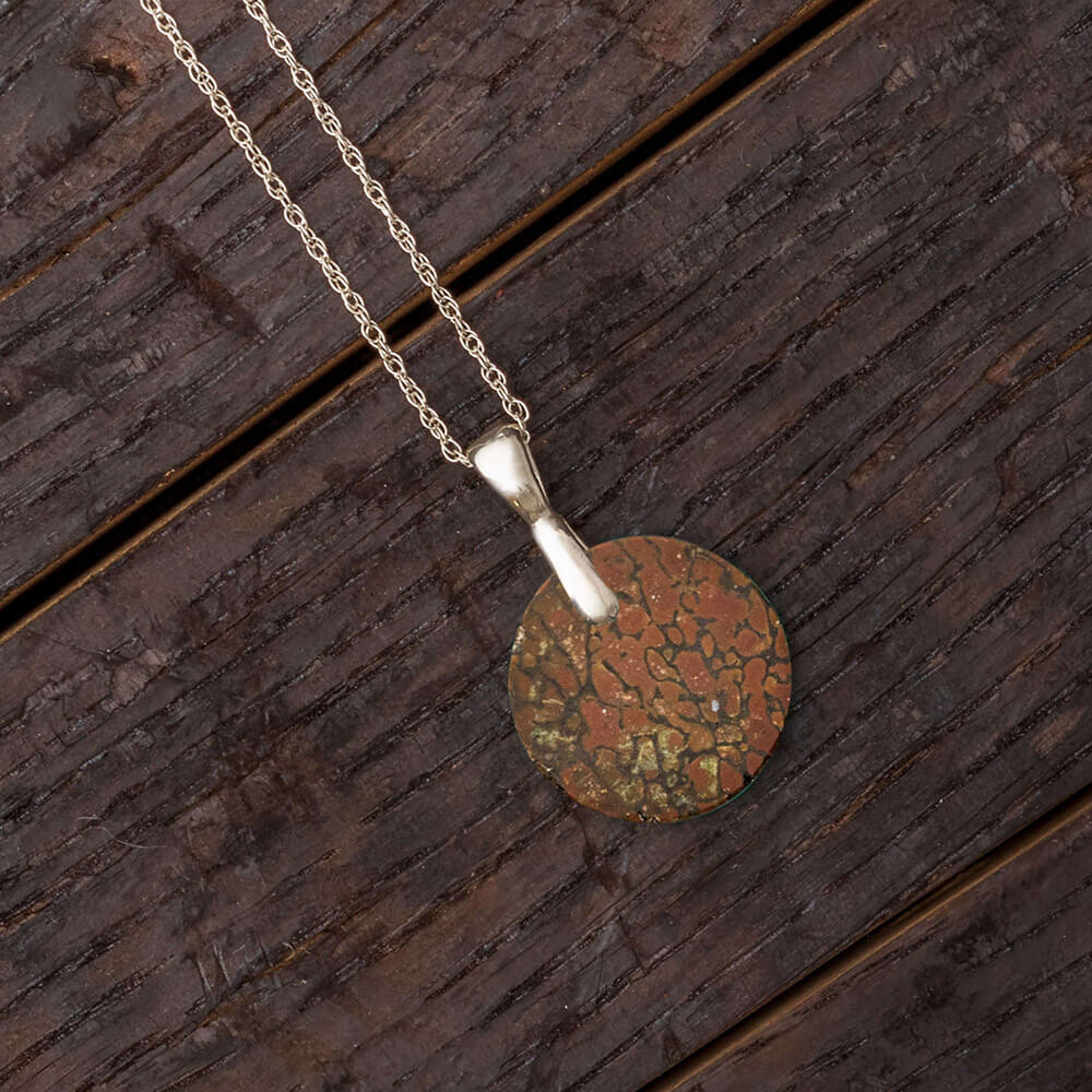 Dinosaur Fossil Circle Pendant 18" Necklace, In Stock-SIG3021 - Jewelry by Johan