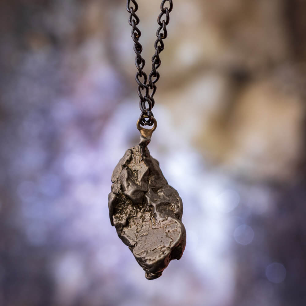 Campo Del Cielo Meteorite Necklace With Black Chain | Jewelry by Johan ...