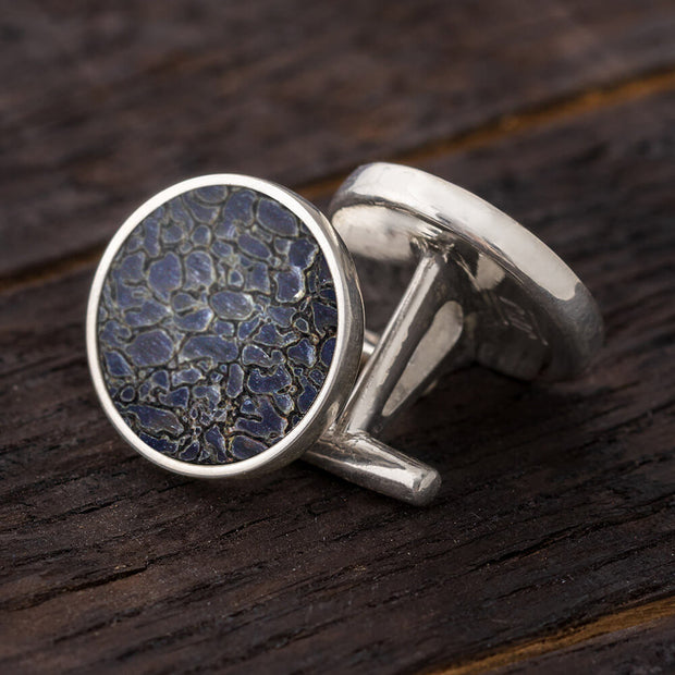 Dinosaur Fossil Round Cuff Links, In Stock-SIG3045 - Jewelry by Johan