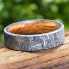 Meteorite Ring with Whiskey Barrel oak