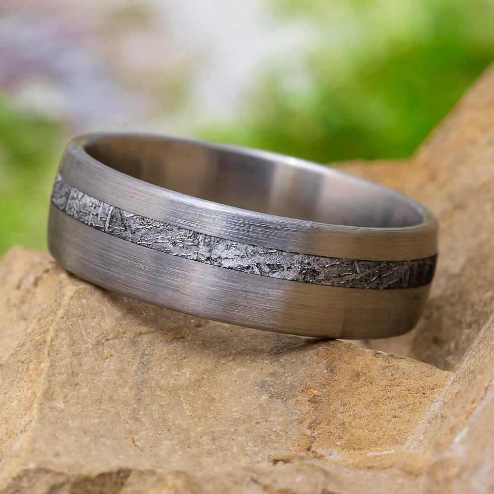 Women's Authentic Meteorite Wedding Band | Jewelry by Johan