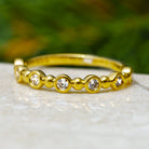 Gold Stackable Ring with Diamonds