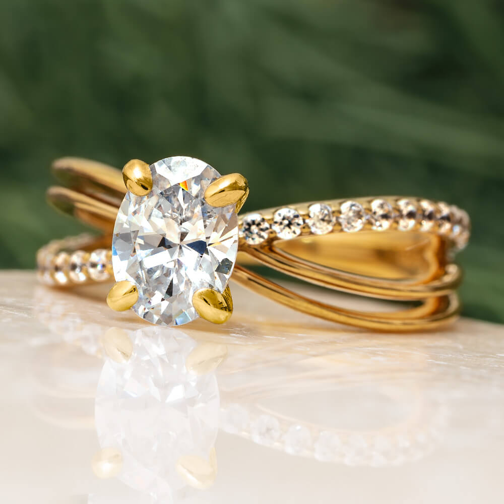 Split Engagement Ring in Solid 14k Gold