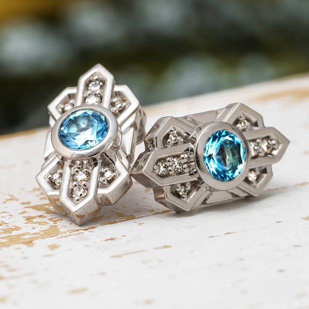 Aquamarine Stud Earrings