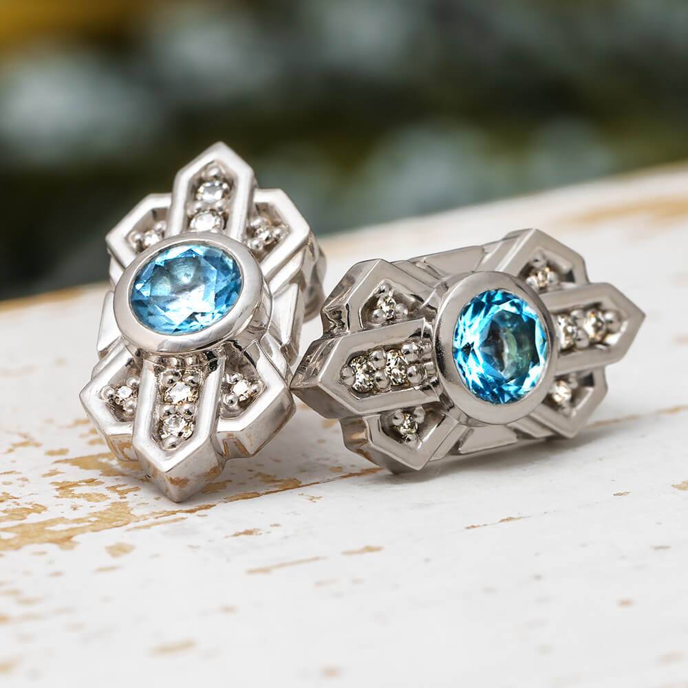 Aquamarine Stud Earrings