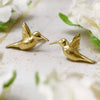 Yellow Gold Hummingbird Stud Earrings