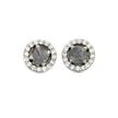 Meteorite Earrings With Stunning White Diamonds On 14k White Gold