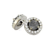Meteorite Earrings With Stunning White Diamonds On 14k White Gold