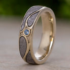 Aquamarine Wedding Ring, Meteorite Ring in Art Nouveau Design-2076 - Jewelry by Johan