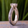 White Gold Meteorite Engagement Ring With Princess Cut Moissanite-2251 - Jewelry by Johan