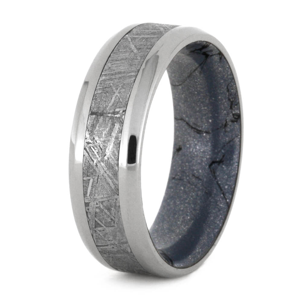 Gibeon Meteorite Men's Wedding Band, Cobaltium Mokume And Titanium Ring-2276 - Jewelry by Johan