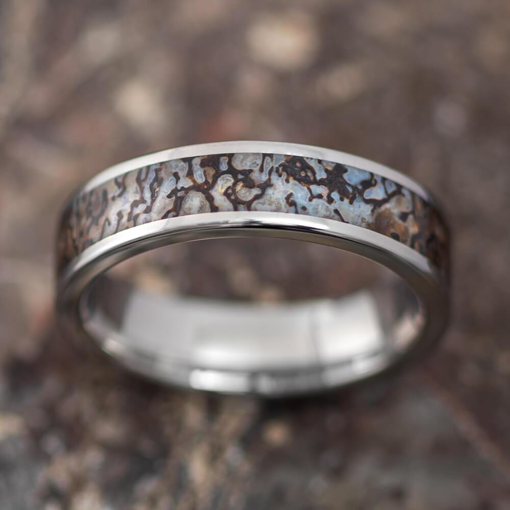 6mm Solid Dinosaur Bone Wedding Band, Made to Order - Jewelry by Johan
