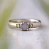 Meteorite Stone Engagement Ring With Moldavite Accents, White Gold Ring-2635 - Jewelry by Johan