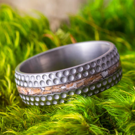Golf Ring for Men, Titanium Wedding Band Inspired by Golf-3364 - Jewelry by Johan