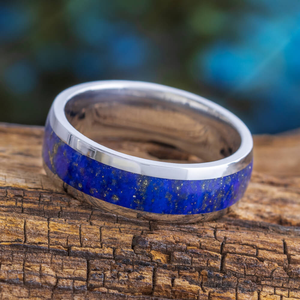 Men's Lapis Lazuli Ring in Titanium-3431 - Jewelry by Johan