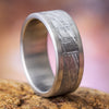 Brushed Titanium Men's Wedding Band With Gibeon Meteorite-3631 - Jewelry by Johan