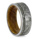 Memorial Ring With Meteorite And Whiskey Barrel Oak Sleeve-3751 - Jewelry by Johan