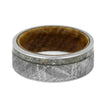 Memorial Ring With Meteorite And Whiskey Barrel Oak Sleeve-3751 - Jewelry by Johan