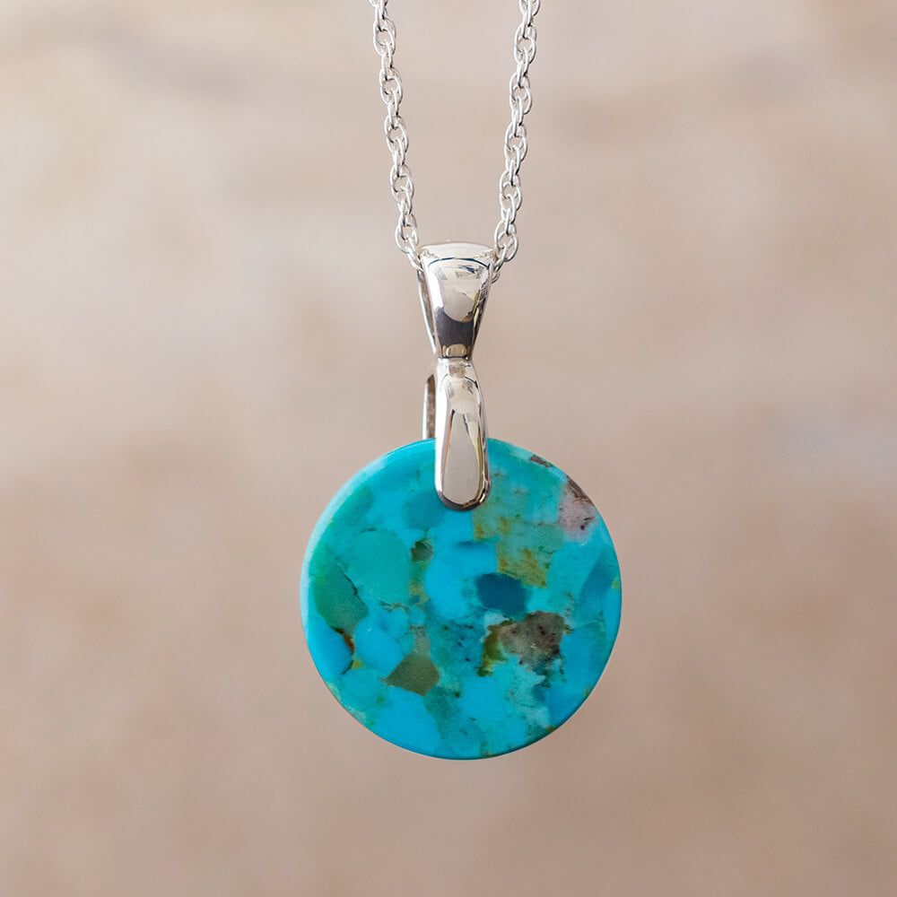Genuine, Kingman Turquoise Circle Necklace
