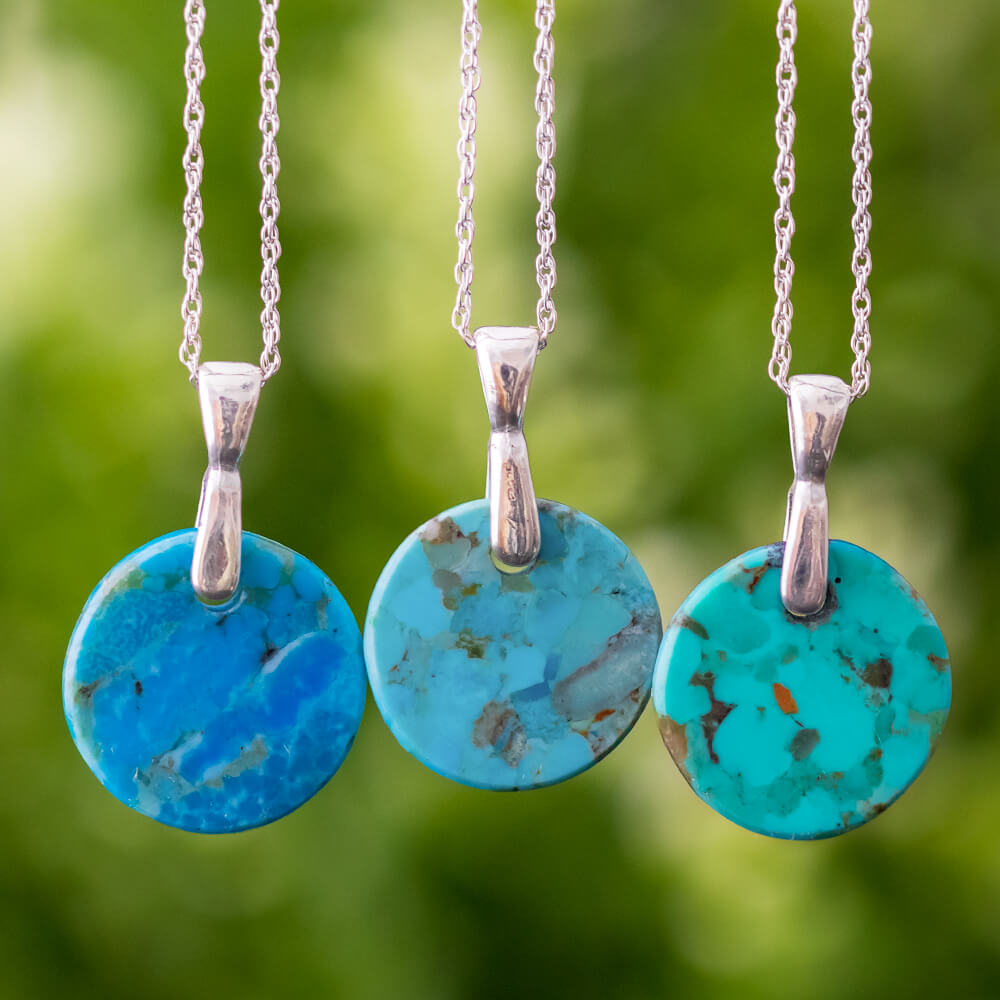 Genuine, Kingman Turquoise Circle Necklace