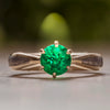 Emerald Engagement Ring, Gibeon Meteorite Ring in White Gold-3791 - Jewelry by Johan