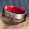 Red Box Elder Ring With Wooden Sleeve And Titanium-3823 - Jewelry by Johan