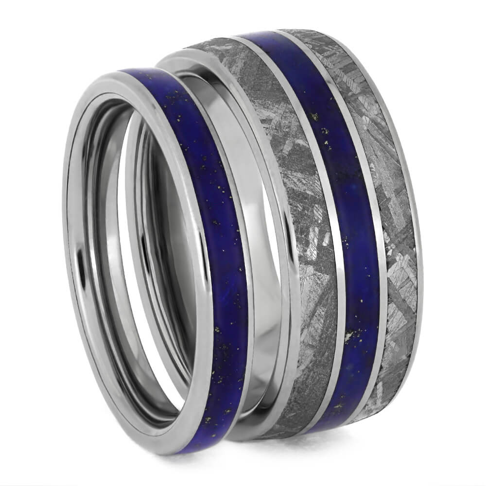 Lapis Lazuli Wedding Band Set